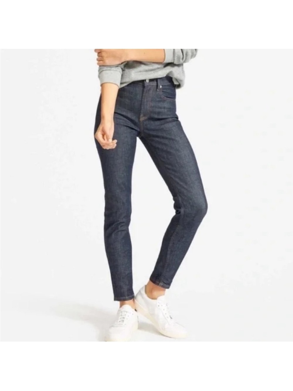 Everlane Dark Indigo Skinny High-Rise Jeans